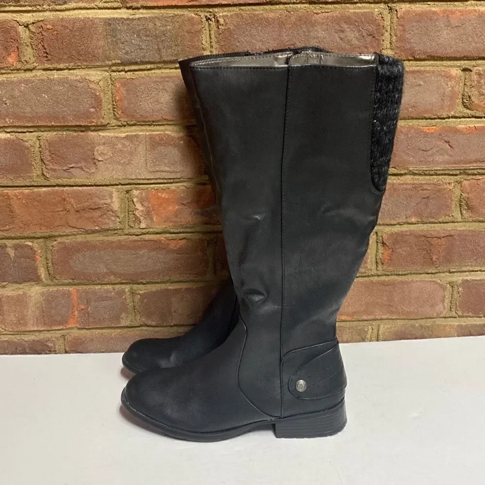 LifeStride Xandy Black Wide Calf Riding Boots Size 7 NEW